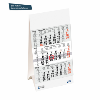 3 month desk calender